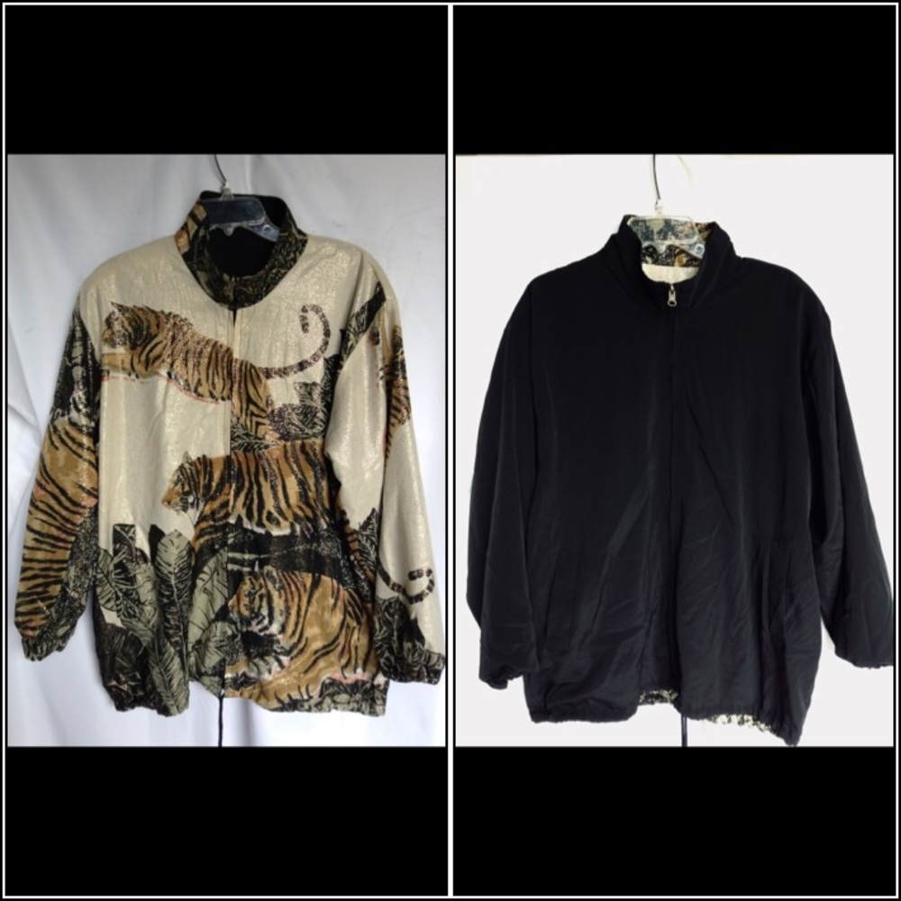 NWOT animal print reversible to solid jacket tiger
